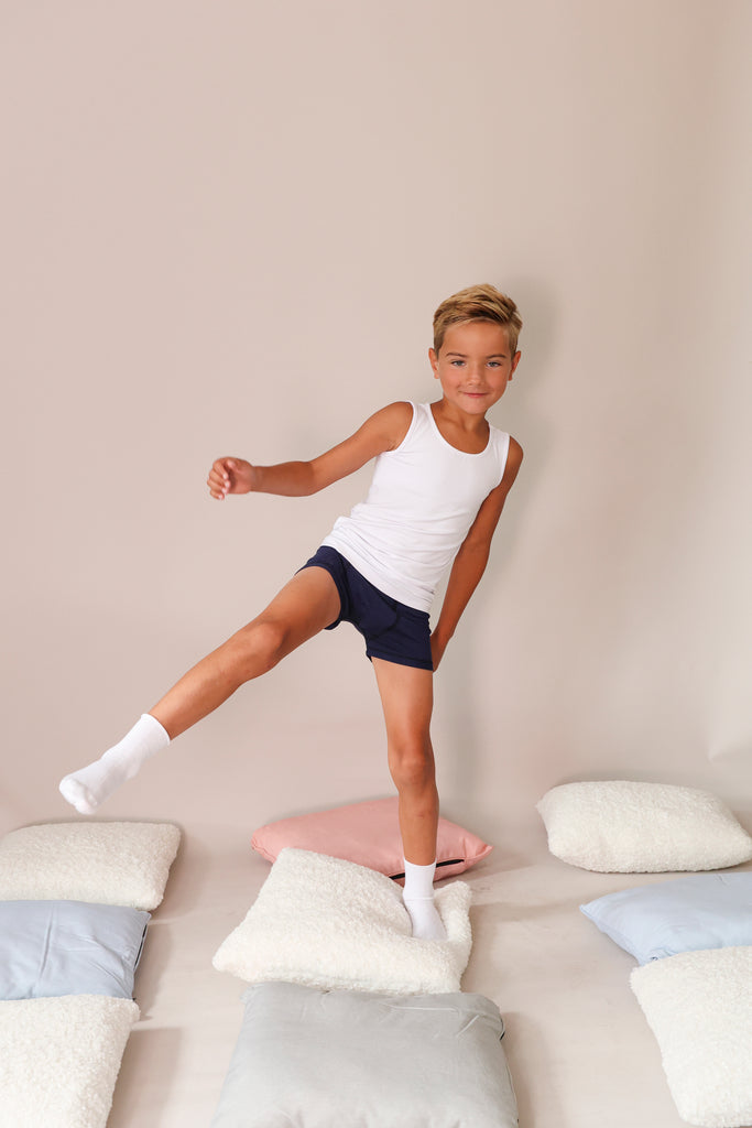 Sensory friendly soft bamboo boxers for highly sensitive boys-navy blue_Blusss