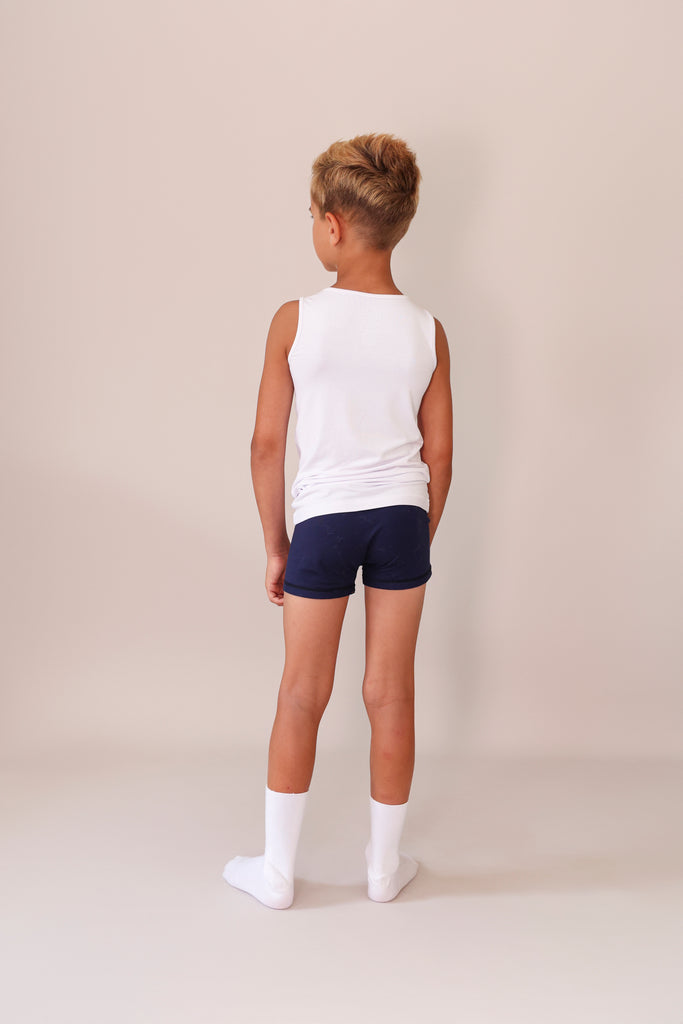 Sensory friendly soft bamboo boxers for highly sensitive boys-navy blue_Blusss