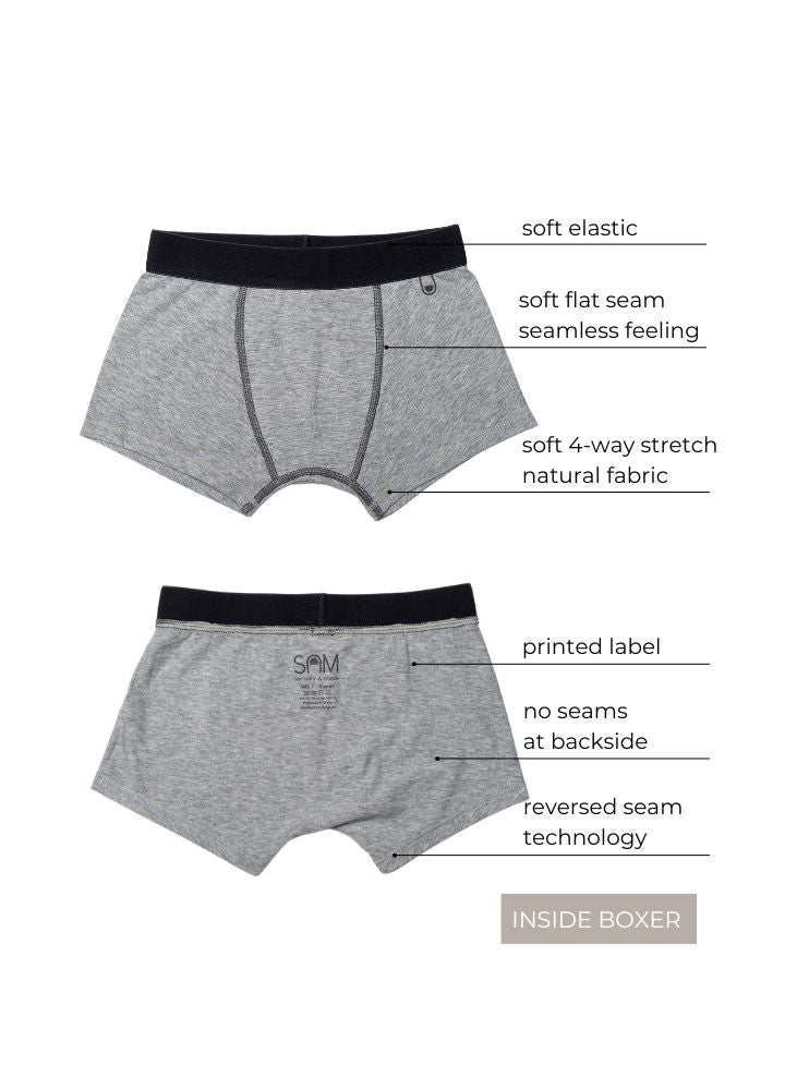 Last Pieces: Boys BOXER SHORTS accent grey (2-pack)