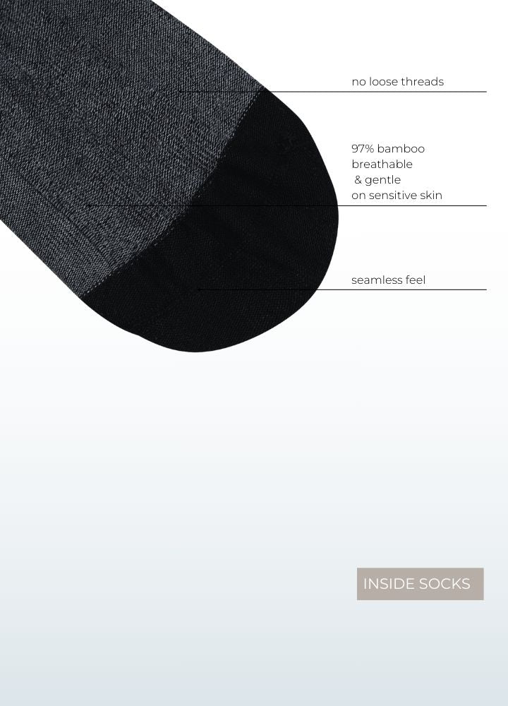 Blusss_soft seamless bamboo socks for sensitive children-color black-inside detail