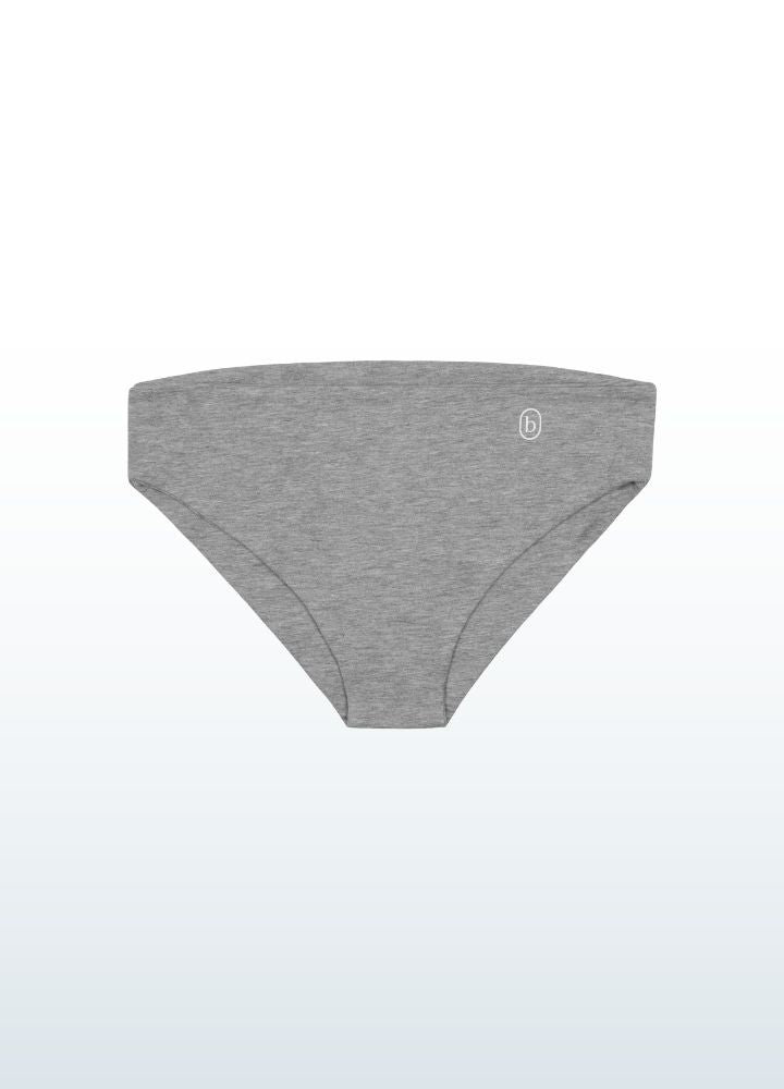 girls briefs Sensory friendly soft seamless - grey - white accent