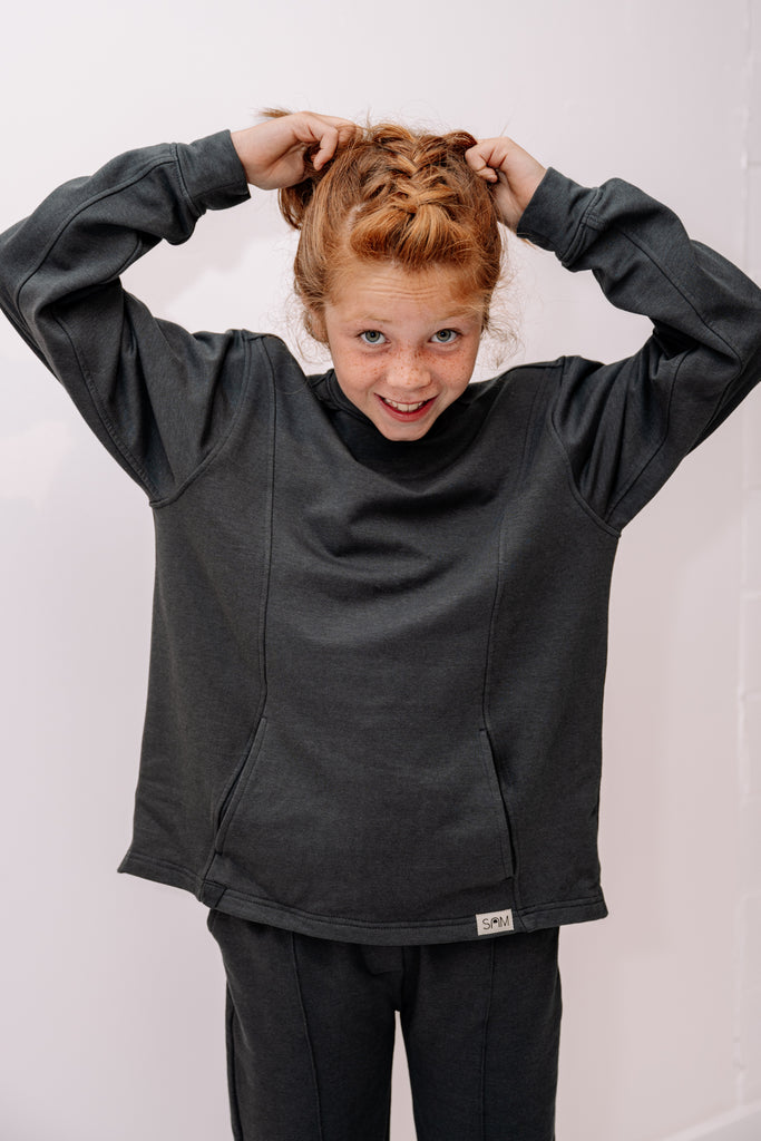 Fidget sweater-fidget hoodie - sensory friendly - soft sweater - add your fidgets for stress reduction