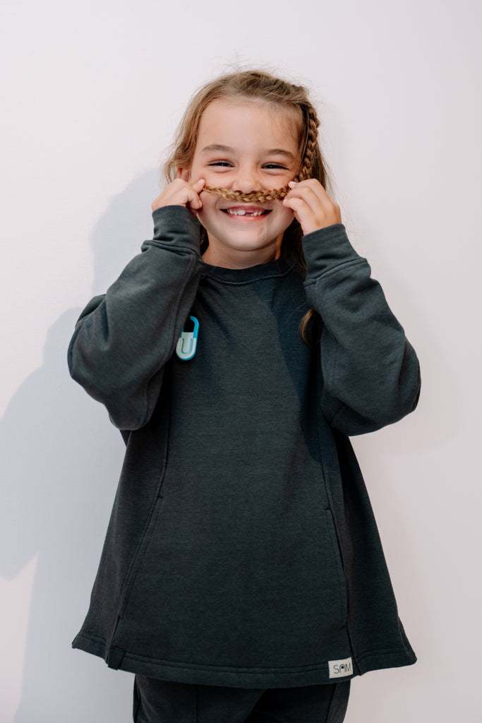 Fidget sweater for sensory sensitive children or children with autism or adhd -fidget hoodie - sensory friendly - soft sweater - add your fidgets for stress reduction