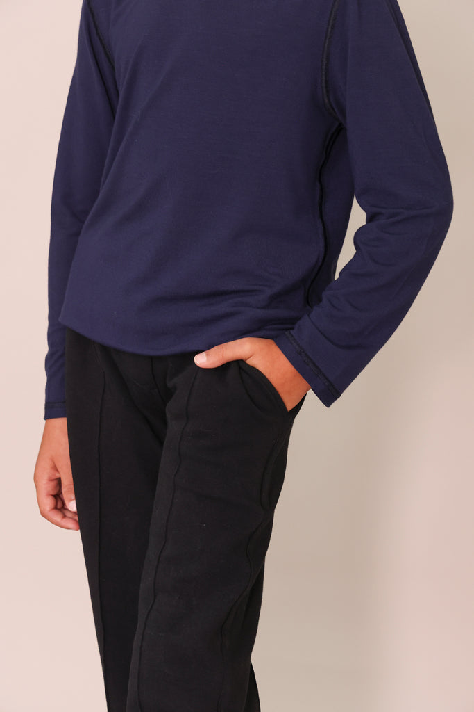sensory friendly longsleeve blue for boys and girls - bamboo- blusss