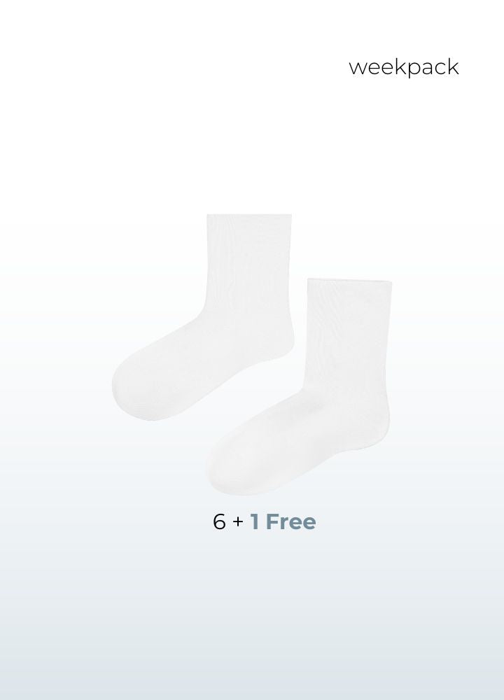 seamless soft bamboo socks_white_Blusss-weekpack