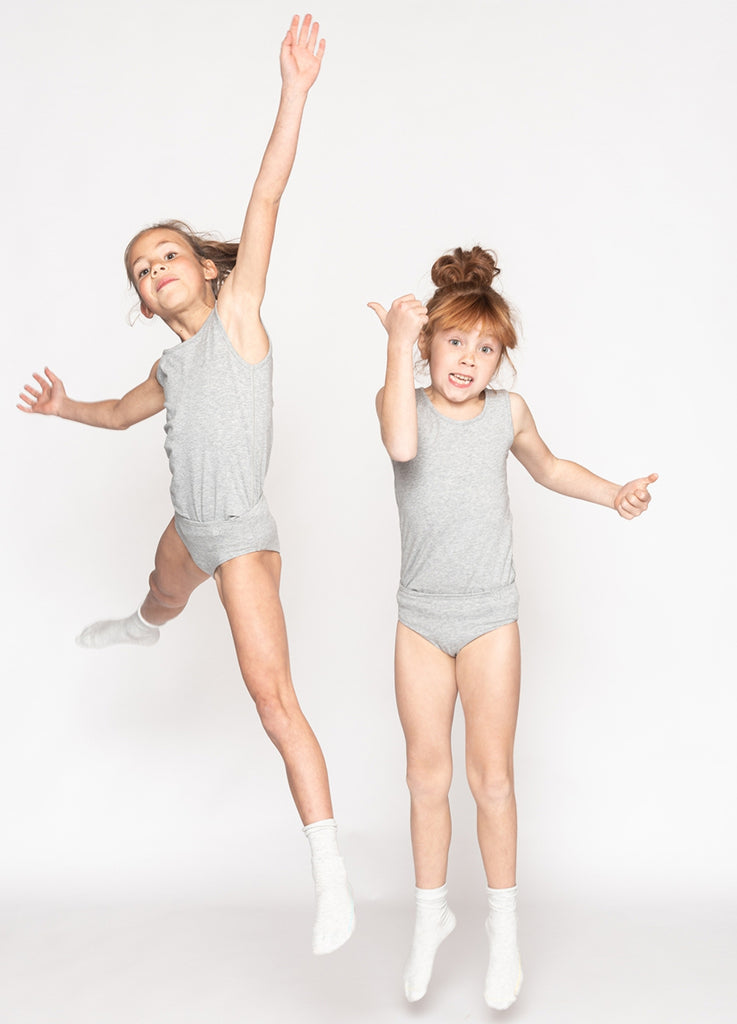 girls briefs Sensory friendly soft seamless - grey - white accent