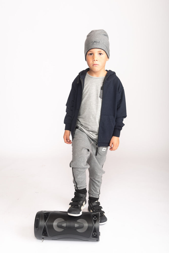 Lovely soft and warm BEANIE - grey/blue