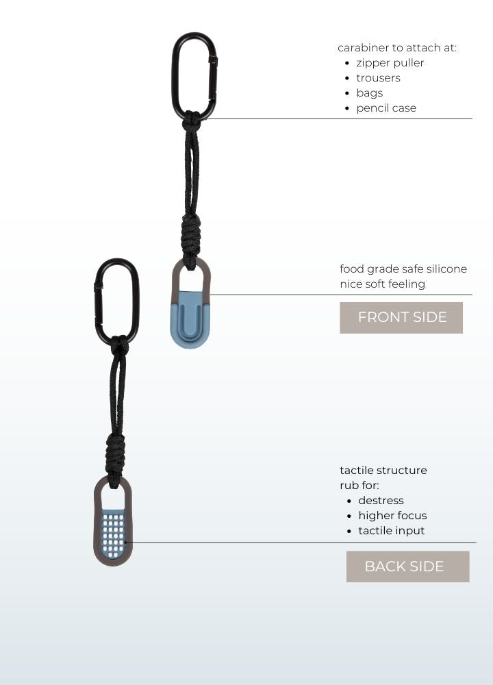 Blusss Zenkey keyhanger soothing blue stylish chewy fidget designed for sensory relief