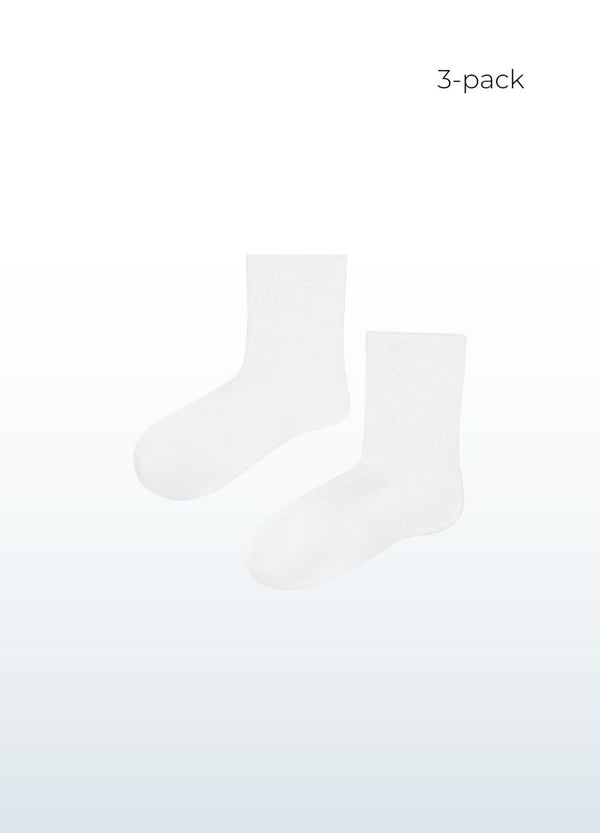 seamless soft bamboo socks_white_Blusss-3-pack