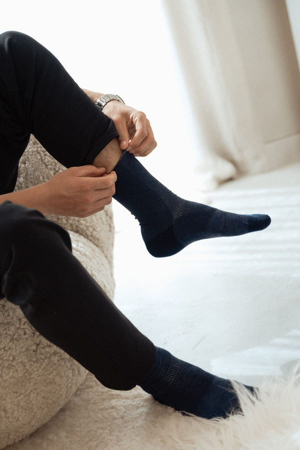 Blusss_Seamless soft bamboo SENS socks_Blue