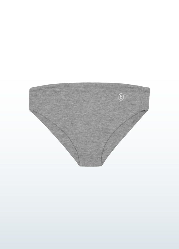 girls briefs Sensory friendly soft seamless - grey - white accent