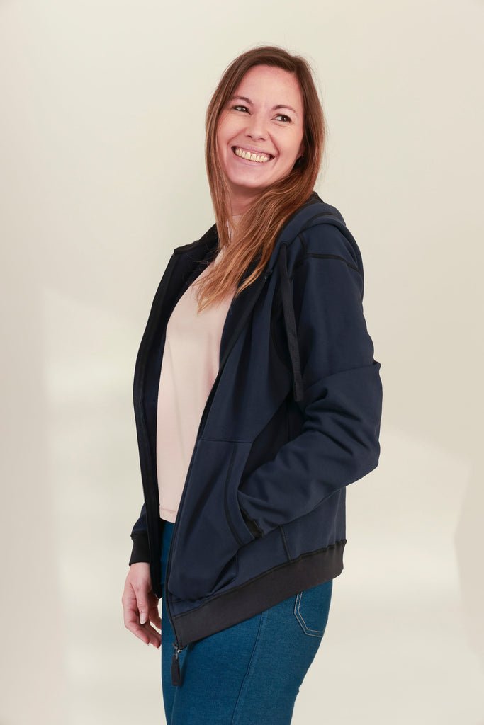 Fidget hoodie zipped for men and women-blusss-sensory friendly