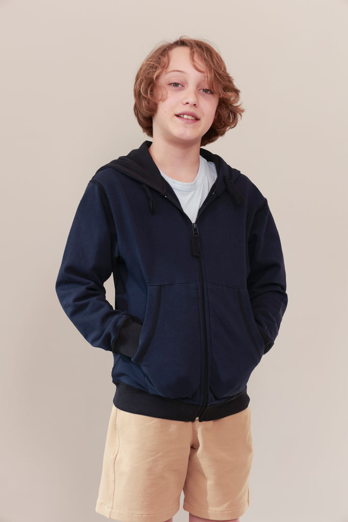 Fidget hoodie zipped for kids-blusss-sensory friendly