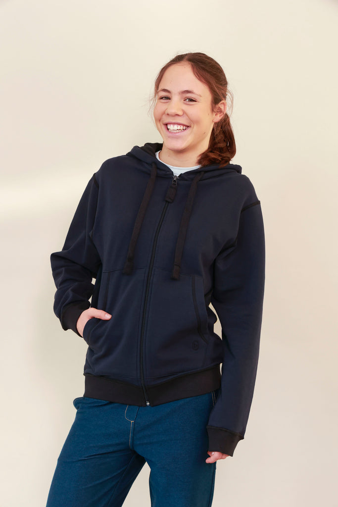 Fidget hoodie zipped for kids-blusss-sensory friendly