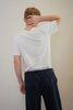 White sensory-friendly T-shirt with a seamless design, perfect for ultimate comfort and reduced irritation for sensory sensitive children and teens of kids with sensitive skin.