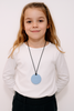 Chew necklace for girls and boys, subtle and discreet. Fidget with tactile structure.