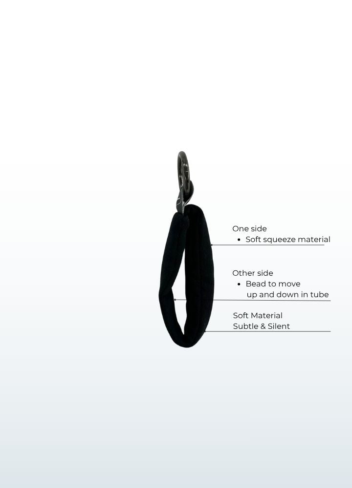 CalmLoop stressball zipper puller side
