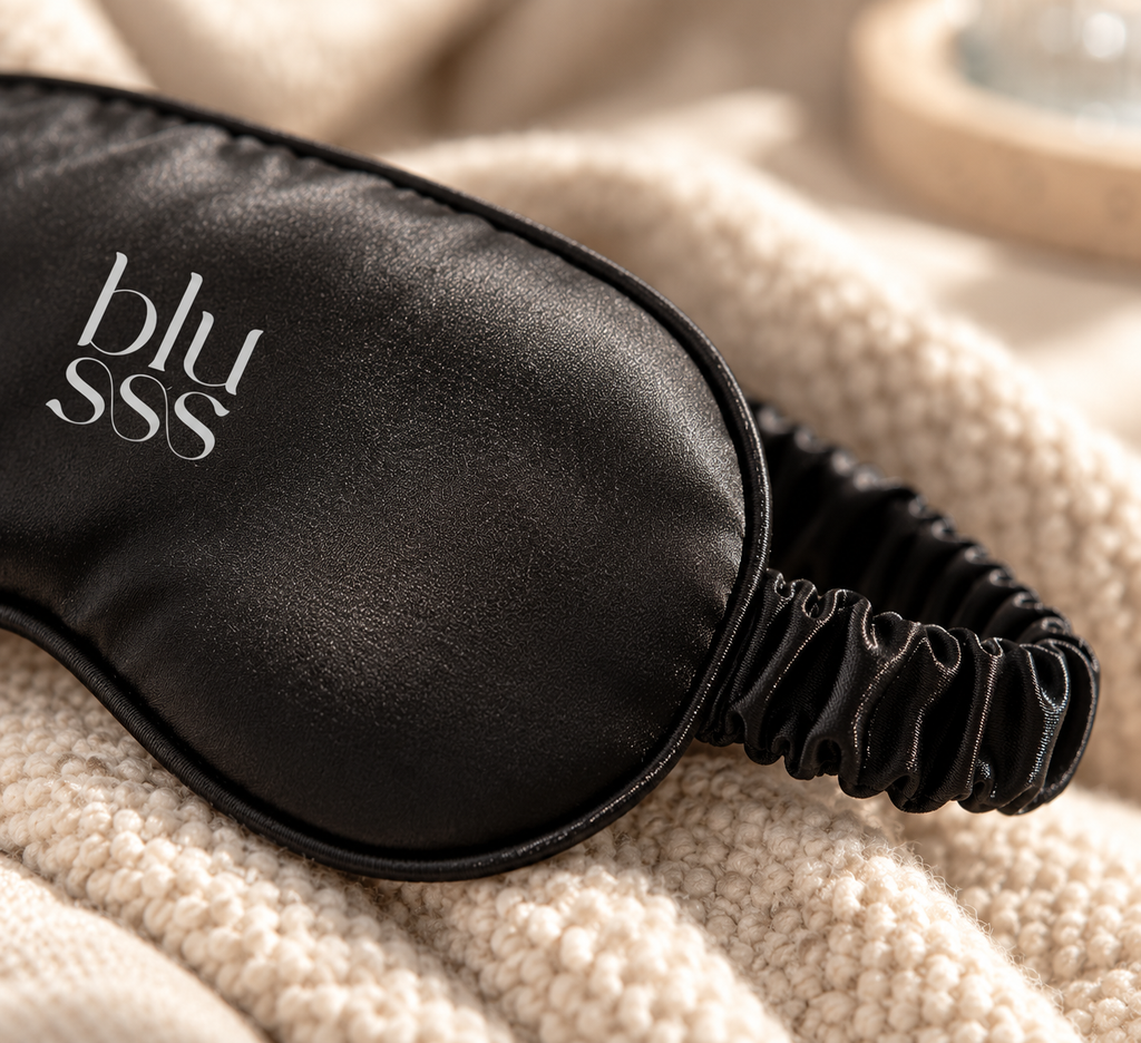 Black satin sleep mask Blusss