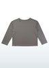 Sensory friendly longsleeve for adults in stone grey, wider cut that hangs away from the body