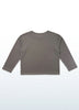 Sensory friendly longsleeve for adults in stone grey, wider cut that hangs away from the body