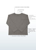 Sensory friendly longsleeve for adults in stone grey, wider cut that hangs away from the body