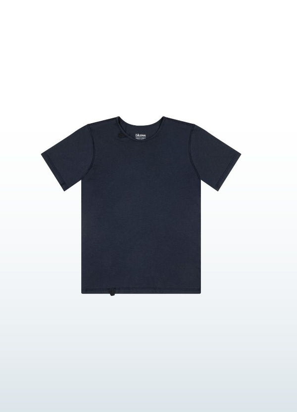 Sensory friendly soft seamless T-shirt organic cotton Blue _ Blusss