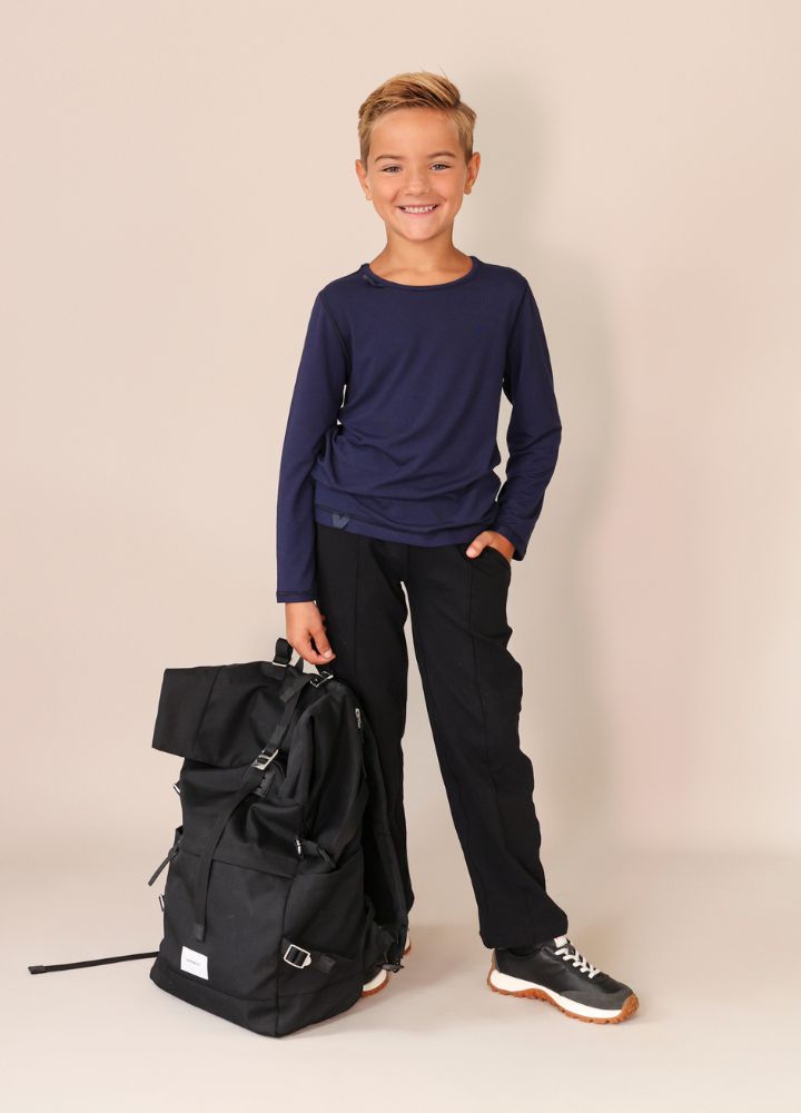Sensory friendly black classic trousers for boys and girls_blusss
