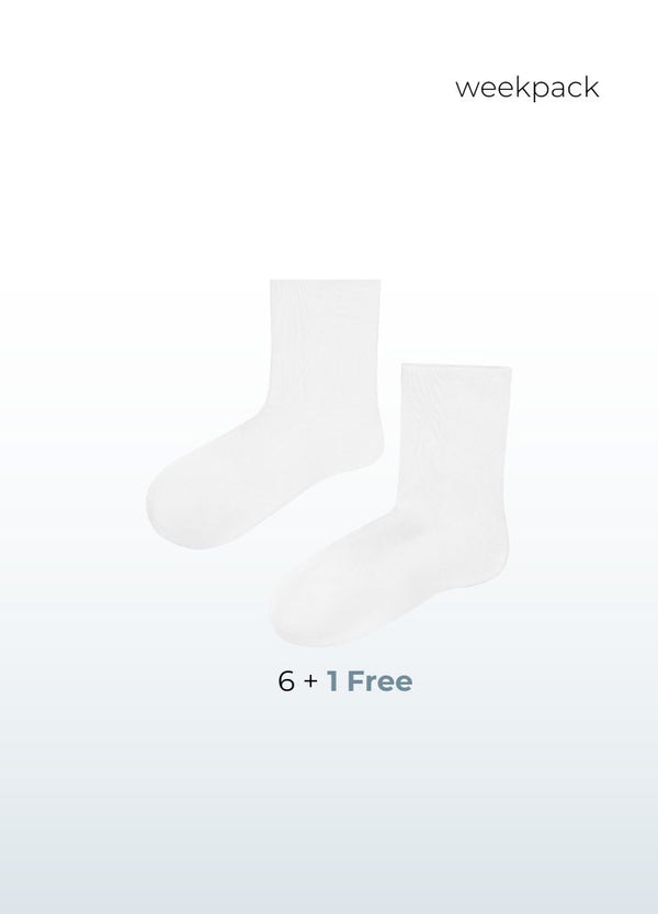 seamless soft bamboo socks_white_Blusss-weekpack
