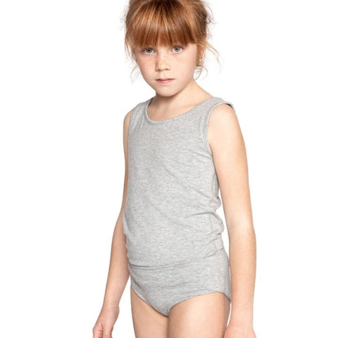 girls briefs Sensory friendly soft seamless - grey - white accent