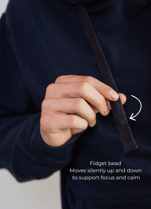 Fidget hoodie zipped for men and women-blusss-sensory friendly