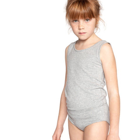 girls briefs Sensory friendly soft seamless - grey - white accent