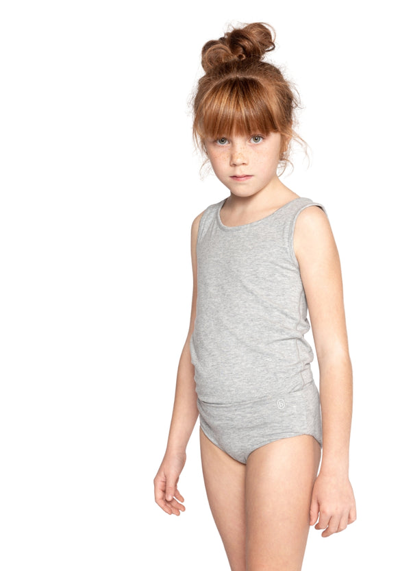 girls briefs Sensory friendly soft seamless - grey - white accent
