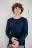 Long-sleeve blue without seams or labels for ultimate sensory friendly comfort, perfect for teens and adults with sensitive skin or high sensory needs. Pair with SAM's ZEN chewy fidget for reduced stress and improved focus.