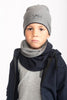 Warm soft itchy free reversible TUBE SCARF - grey/blue grey/blue 