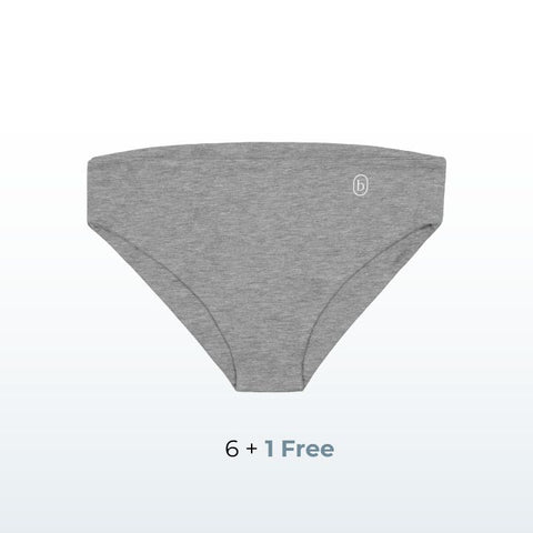 girls briefs Sensory friendly soft seamless - grey - white accent-weekpack