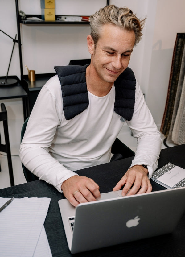 weighted neck pillow-black_Blusss-calming by deep pressure
